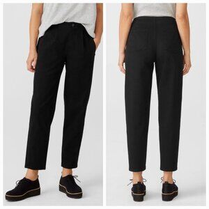 Eileen Fisher black denim pants Size Medium high waist straight leg stretch